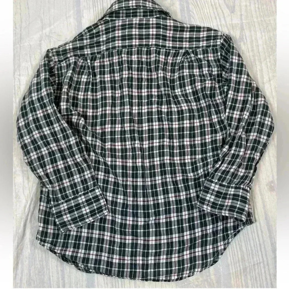 Ralph Lauren Boys 4 Kid GREEN RED Plaid LS Button Down Shirt 100% Cotton POLO - Picture 10 of 11